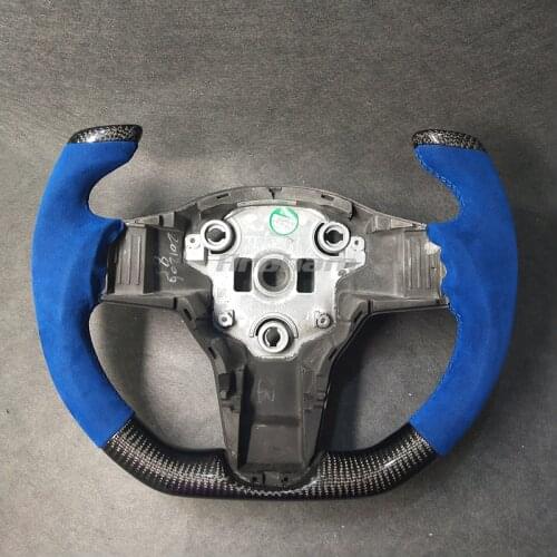 Real Carbon Fiber High Quality Pilot Shape Steering Wheel Alcantara Leather Replacement For Tesla Model 3 2018 2019 2020 20