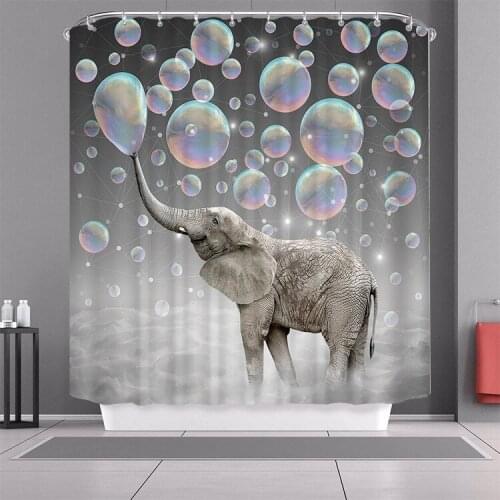 Animal Elephant Dragon 3D Print Shower Curtain Bathroom Set With Waterproof Hook Bath Curtain Fantasy Cool African Funny Hot
