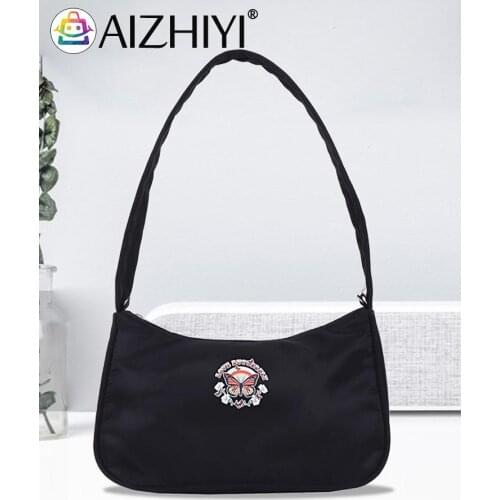 Fashion Women Butterfly Pattern Printing Shoulder Underarm Bag Casual Ladies Small Tote Handbags
