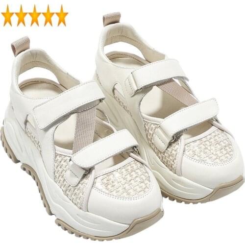 Platform High Women Quality Summer Wedges Shoes Ladies Casual Streetwear Sandals Patchwork Close Toe Designer Sandalias