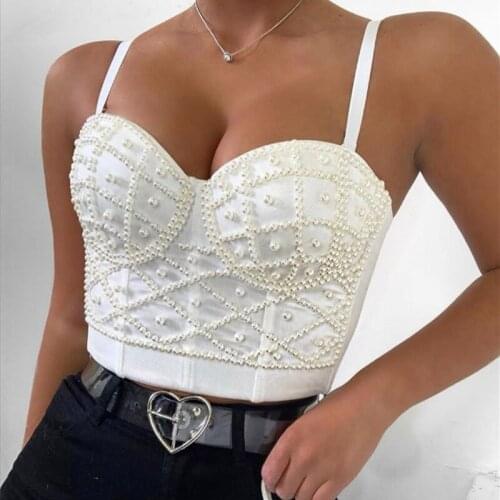 Women Solid Fashion High Waist Slim Crop Top Woman Party Temperament Commute Camisole Female Top Corset Gothic sexy Camisole Top