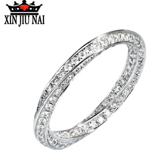 2019 Limited 925 Sterling Silver Mobius ring Infinity 5A Zircon Cz Engagement wedding Band Bridal Gift diamond rings for women