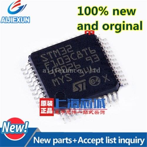 5Pcs 100%New and original STM32F103C8T6 QFP48 MCU 32-bit STM32 ARM Cortex M3 RISC 64KB Flash 2.5V/3.3V 48-Pin LQFP Trayin stock