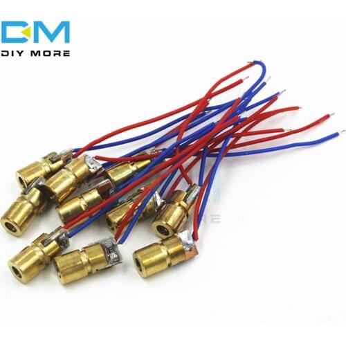 5pcs 650nm 6mm DC 3V 5mW Laser Dot Diode Module Red Copper Head Mini Laser pointer 2.4CM DIY KIT