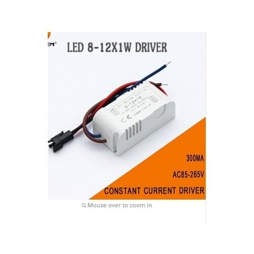 High Quality 300mA LED Driver 8W 9W 10W 11W 12W * 1W Lighting Transformer Power Supply for LED Lihgt Lamp Durable Free shipping