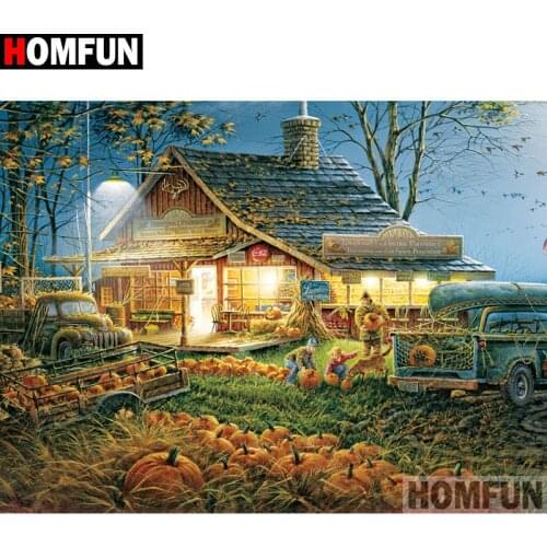HOMFUN Full Square/Round Drill 5D DIY Diamond Painting "Scenic house" Embroidery Cross Stitch 5D Home Decor Gift A00782