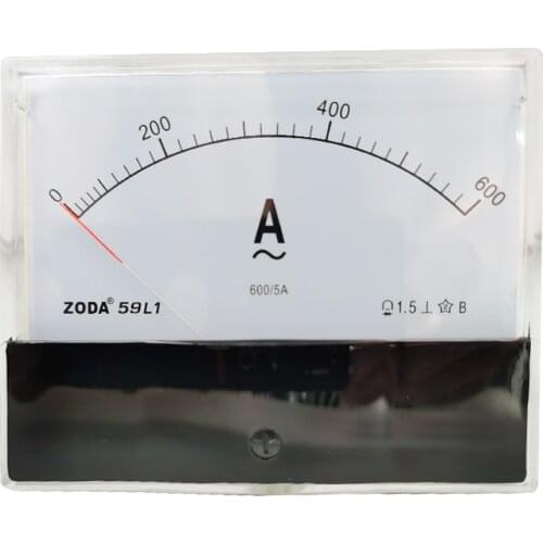 1PC 59L1-A 50/5A 300/5A 400/5A 600/5A AC Analog Meter Panel AMP Current Ammeter Gauge Use With Transformer 120*100MM Amperimetro