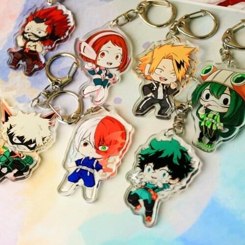 Boku No Hero Academia My Hero Academia Todoroki Shoto Izuku Cute Acrylic Figure keychain Keyring Decoration Collection Model Toy