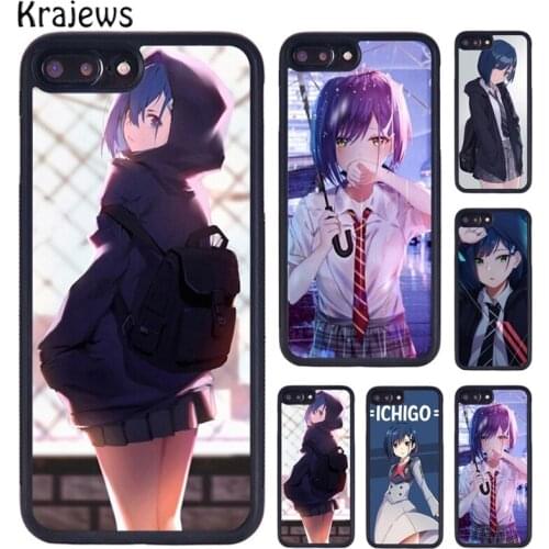 Krajews Darling in the Franxx Ichigo Phone Case For iPhone 5 6S 7 8 plus 11 12 Pro X XR XS Max Samsung Galaxy S6 S7 S8 S9 S10