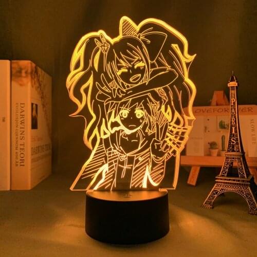 Danganronpa Led Night Light Junko Enoshima Lamp for Hoom Decor Kids Child Gift Danganronpa Acrylic Desk 3d Lamp Junko Enoshima