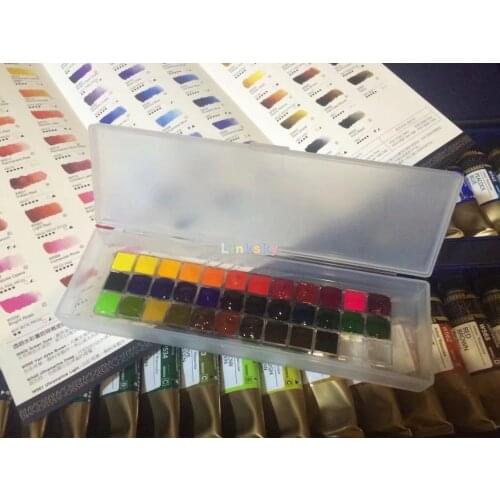 Korea Mijello 34 Colors Split Charging Watercolor,0.5ml, Master High Concentration Golden Mission Natural Aquarela Art Supplies