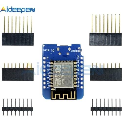 Mini ESP8266 ESP-12 ESP-12F CH340G CH340 V2 Micro USB WeMos D1 WIFI Development Board Module 3.3V With Pins On ESP-8266EX