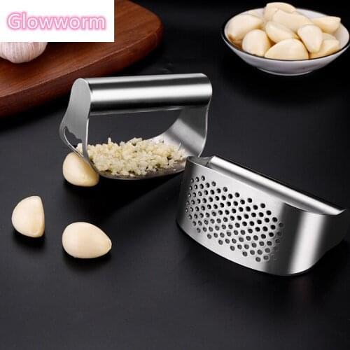 Glowworm Multifunctional 18/8 Stainless Steel Garlic Press Manual Garlic Chopper Crusher Ginger Press Kitchen Accessories