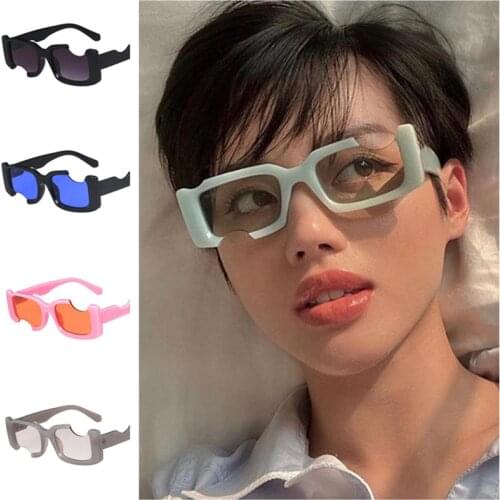 Fashion Women Personality Sunglasses Gap Hole Design Sun Glasses Eyeglasses Anti-UV Spectacles Hip Hop Eyewear Adumbral A