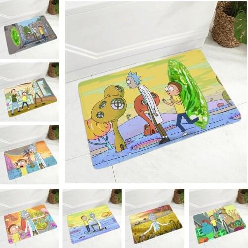 Cartoon Anime Doormat Non-Slip Printed Soft Flannel Carpet Decor Funny Floor Door Mat 40X60CM