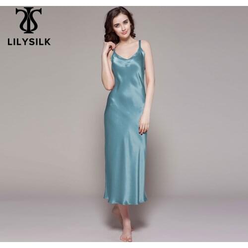 LilySilk 100 Silk Nightgown Women Sleepwer Night Dress Long 22 momme Ladies Chemise Luxury Natural Mulberry Free Shipping