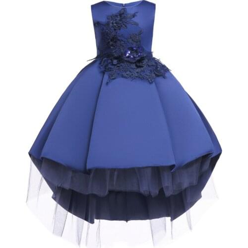 2020 new fashion childrens clothing Childrens Dresses Wedding Satin Girls Princess Dress Trailing Party