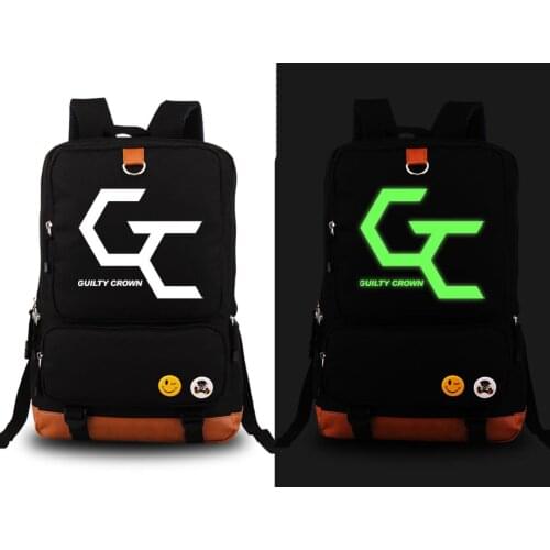 New Anime Guilty Crown Luminous Cosplay Backpack Canvas Student Schoolbag Unisex Travel Bags