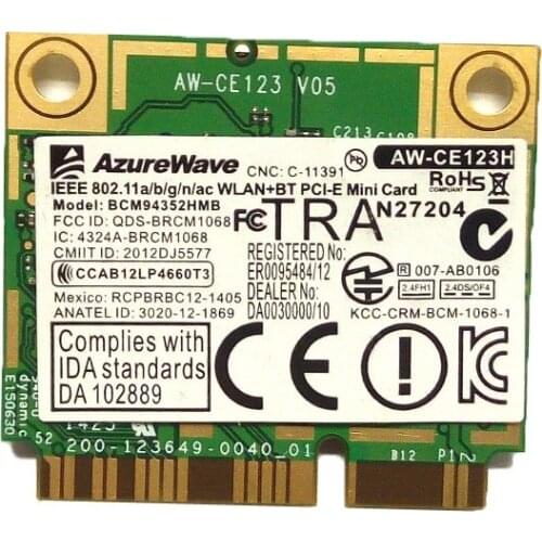 SSEA NEW for Broadcom BCM94352HMB Half MINI PCI-E Dualband 2.4G/5G 802.11a/g/n/ac Wlan WIFI Wireless Bluetooth 4.0 card