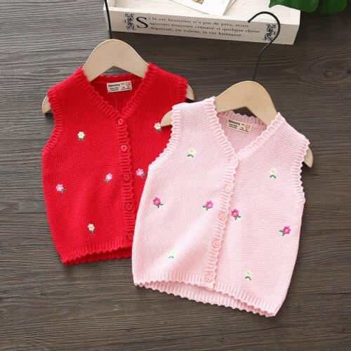 New Summer Toddler Kids Waistcoats V Neck Knitted Button Vest Children Coat Kids Cotton Cardigan Knitted Vests LZ048
