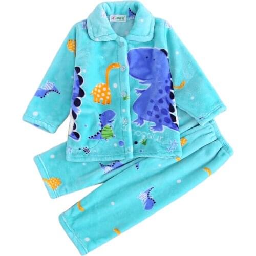 2019 Autumn Pajamas Set for Boys Sleepwear Toddler Boys Pjs Children Jammies Soft and Warm Children Flannel Cozy Clothes Sets