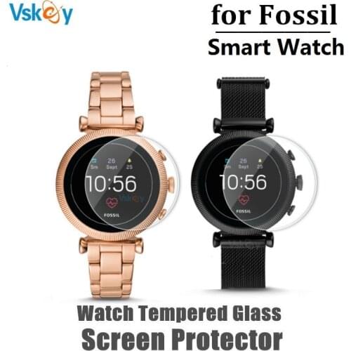 100pcs Tempered Glass Film for Fossil Garrett /Julianna/Sloan/Carlyle HR Gen 4/5 Round Smart Watch Anti-Scratch Screen Protector
