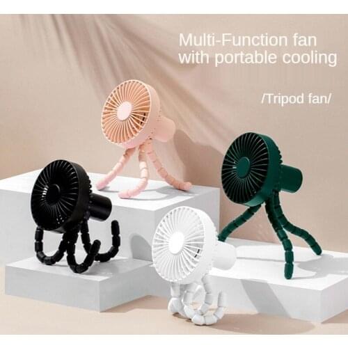 Portable Creative USB Flexible Tripod Fan Multi-scene Use Can Be Used As A Mobile Phone Holder Detachable Mask Three-speed Wind