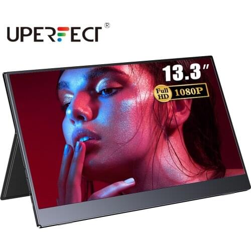 UPERFECT 13.3 Inch 1080P Portable Monitor 450cm / d Brightness Contrast 2000: 1 Second Screen For Laptop Desktop Phone