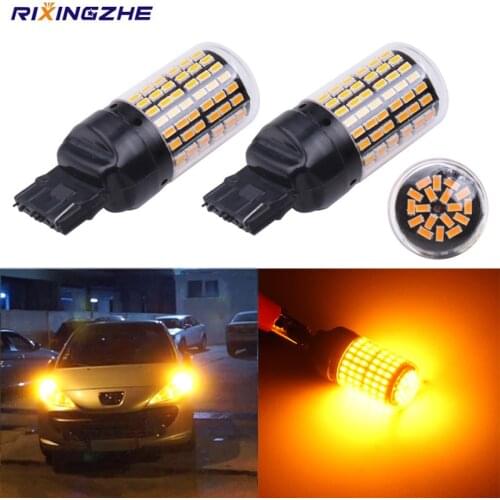 RXZ 2pcs Amber BAU15S py21w BA15S T20 7440 1156 S25 LED 3014 144 Smd Bulbs For Car Turn Signal Lights Brake lamp canbus white
