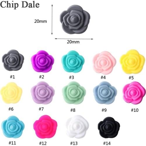 Chip Dale 10pcs/lot Rose Flower Silicone Beads Baby Teethers BPA Free Baby Teething Toys Accessories For Pacifier Chain