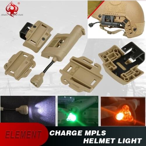 Airsoft hunt Element Tactical Helmet Light Charge Mpls Lantern 4 Mode Green Red IR Laser Helmet Lamp Helmet Flashlight NE05006