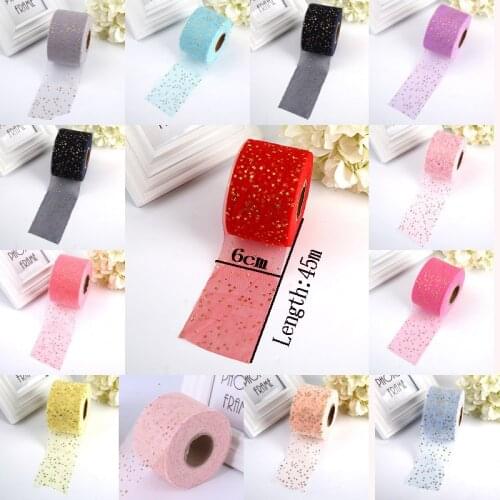 Glitter Stars Sequin Tulle (50 Yardrs/roll) 6cm Spool Tutu Wedding Decoration Organza Laser DIY Crafts Birthday Party Supplies