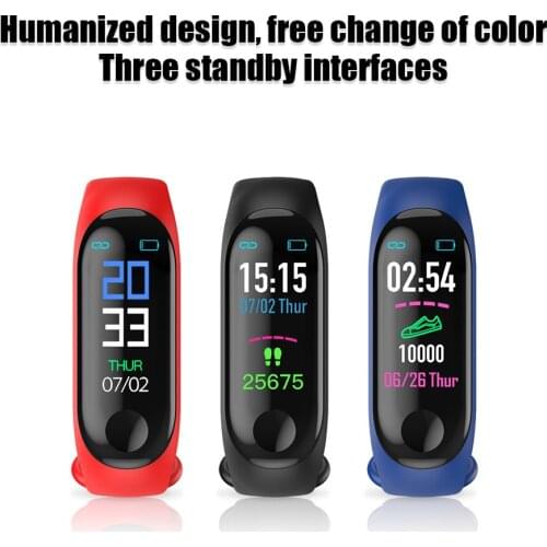 Smart Bracelet Bluetooth-Compatible Sports LCD Screen Wristband Heart Rate Blood Pressure Waterproof Step Counter for Smartphone