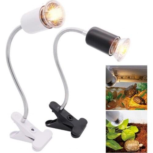Universal Pet Reptile Tortoise Basking Light Holder UVA UVB Heating Lamp Clip Aquatic- Pet Supplies Lightings
