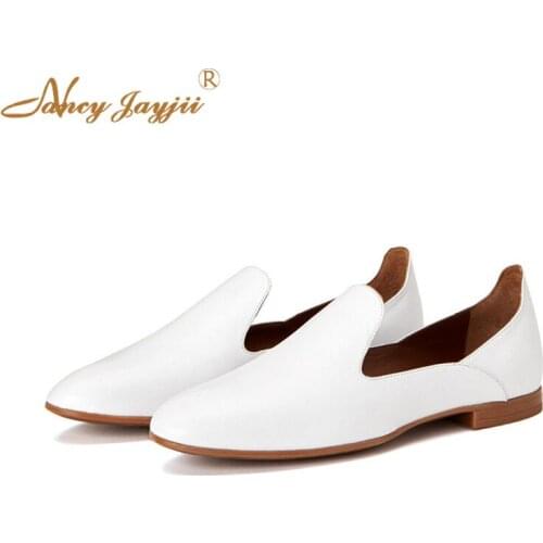 Patent Leather Women Ladies Flats Shoes Solid Slip-On Round Toe Basic Party Fashion Leisure Elegant Mature Nancyjayjii 2019