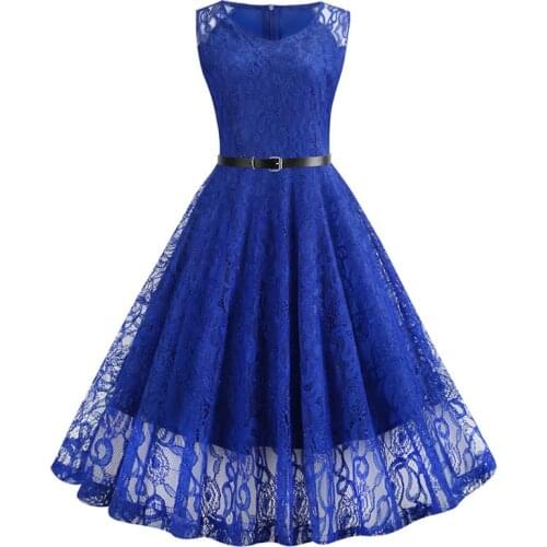 Lace Vintage Dress Women Summer Sleeveless Sexy Red Party Dresses Casual Elegant Midi Office Vestidos Robe Femme Plus Size