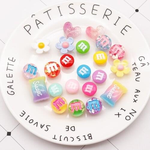 1pcs Lovely Candy DIY Croc Charms Designer Fashion All-match Croc Accessories Colorful Beans Clogs Shoe Buckle Kids Girls Gift