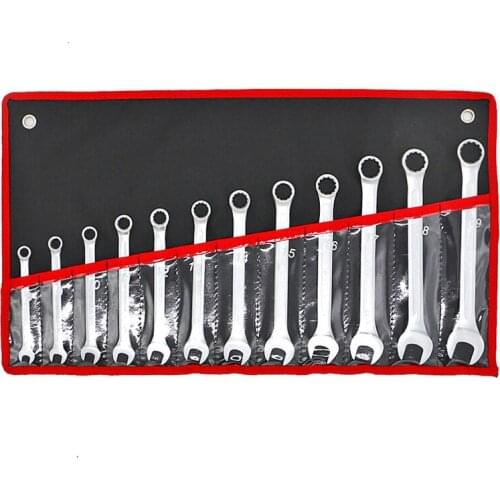 12pcs/set 8-19mm Ring Open End Combination Wrench Set Universal Quick Metal CR-V Spanner Wrenches Auto Repair Tools Set