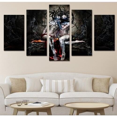 5 Typographic Canvas Home Decor Abstract Nude Girl Painting on Wall Home Decor Living Room Wall Art Picture