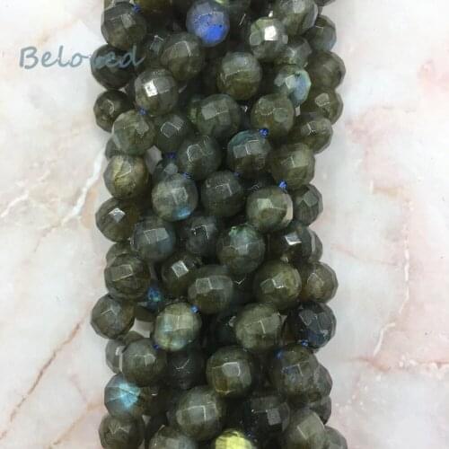8mm Natural Faceted AB Titanium Labradorite Stone Loose Beads, Round Drilled Flash Moon Gems Stone Bead,BG18229