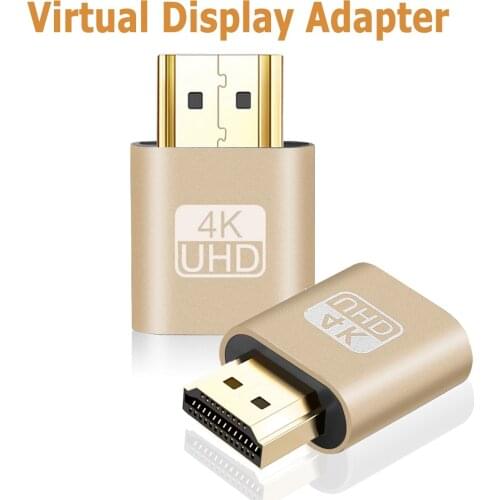 HDMI-compatible Dummy Plug Virtual Display Headless Ghost Display Emulator 4K DDC EDID Dummy Emulator Adapter For Bitcoin Mining