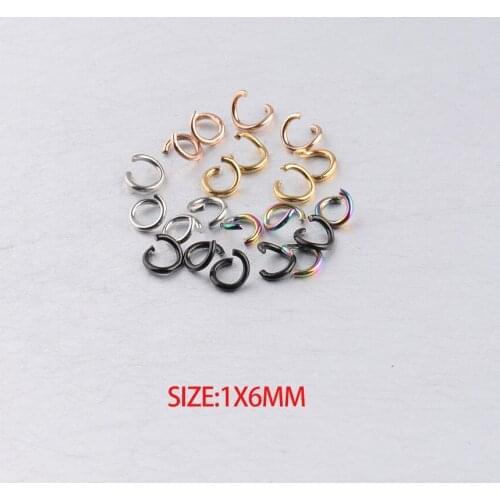 DIY accessories for bracelet/necklace/keychain jewelry making 100pcs/lot 1*6mm 5color stainless steel jump rings