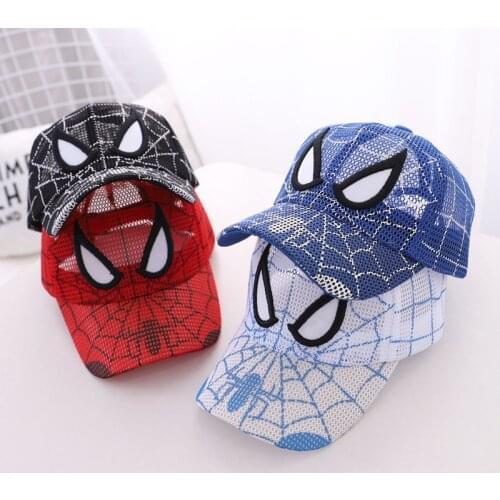 Disney plus Marvel Spiderman Kids Baseball Cap Spiderman Avengers Summer Mesh Hat Boys Girls Baby Children Caps Adjustable gift