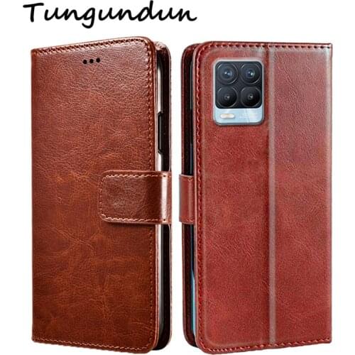 Cover For Realme 8 Pro Protector Case Luxury PU Back Magnetic Leather Flip Capa Coque For OPPO Realme 8 чехол Phone Wallet Shell