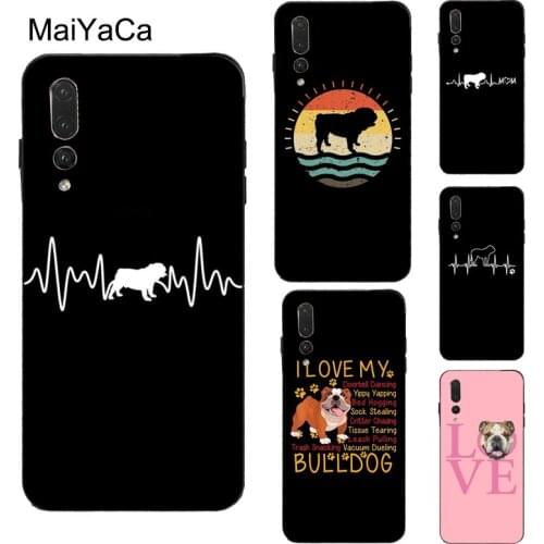 MaiYaCa English Bulldog Heartbeat Case For Huawei Honor 8X 9X 9 10 Lite 20 Pro 10i 7A Pro 7C 8A 8C 8S Y6 Y9 Y7 2019 Nova 5T