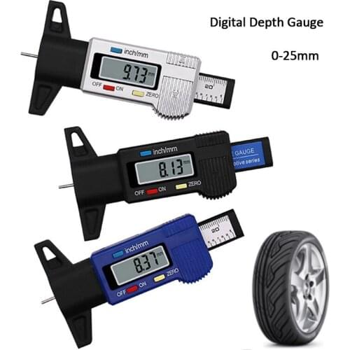 0-25mm Digital Car Tyre Tire Tread Depth Gauge Meter Measurer Tool Caliper Thickness Gauges LCD Display Tread Checker Tire Teste