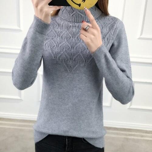 Floral Thick Turtleneck Warm Women Sweater Autumn Winter Knitted Femme Pull High Elasticity Soft Female Pullovers Sweater