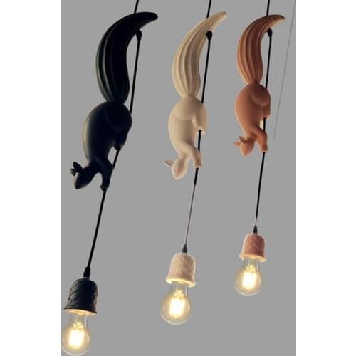 Children Kids room Chandelier Resin Squirrel Lamp Loft home decor Industrial Retro Chandelier