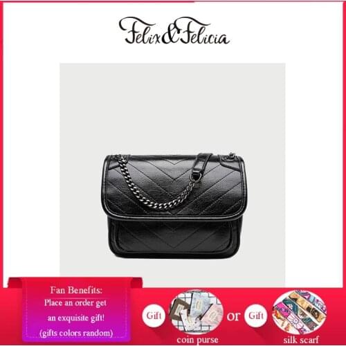 FELIX & FELICIA Brand Fashion Shoulder Handbags For Women Casual Messenger Ladies PU Leather Crossbody Designer Retro Flap Bag