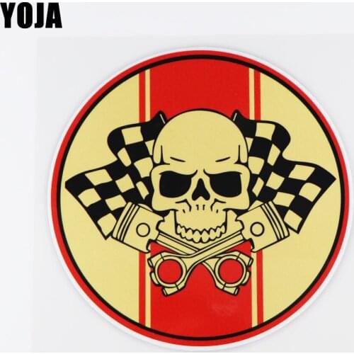 YOJA 15X15CM Art Fashion Skull Pattern Car Sticker Vinyl Creative Color Decal Decor 19A-0039